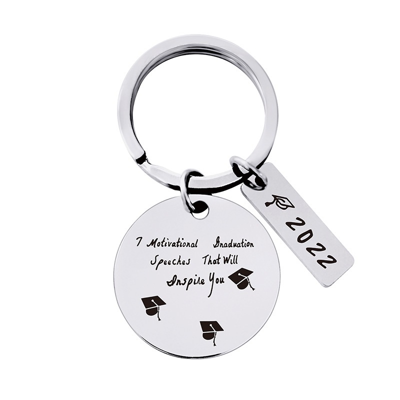 2022 Graduation season opening gift engraved logo metal key chain