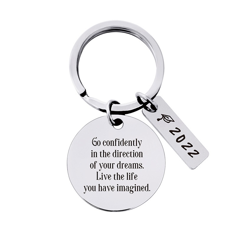 2022 Graduation Season Opening Gift Engraved Logo Metal Key Chain