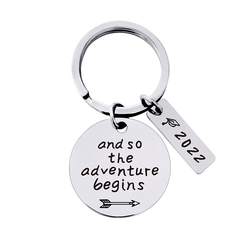 2022 Graduation Season Opening Gift Engraved Logo Metal Key Chain
