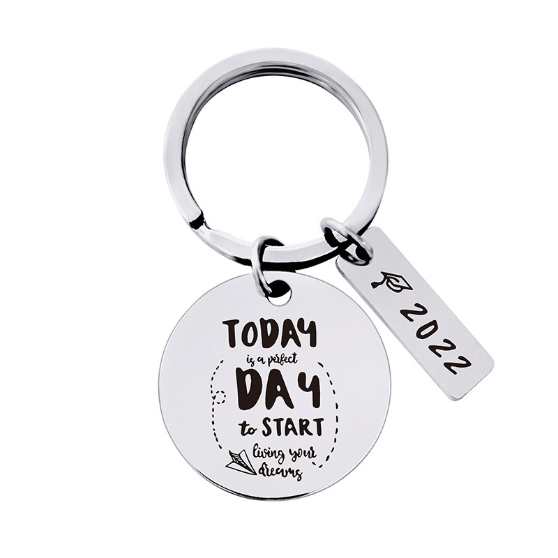 2022 Graduation Season Opening Gift Engraved Logo Metal Key Chain