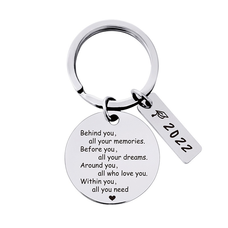 2022 Graduation Season Opening Gift Engraved Logo Metal Key Chain