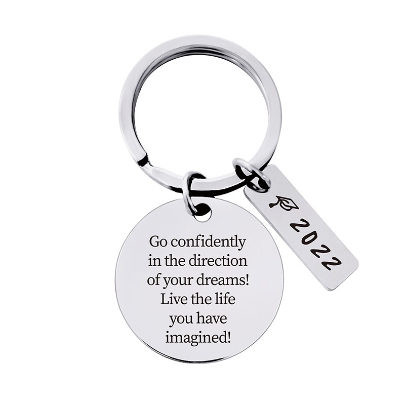 2022 Graduation Season Opening Gift Engraved Logo Metal Key Chain