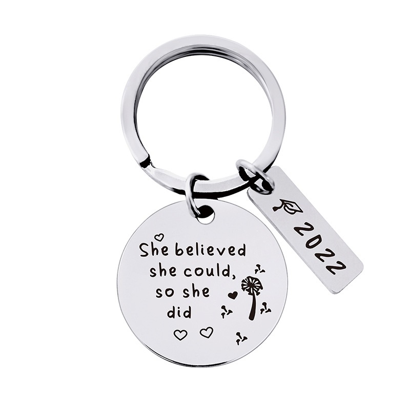 2022 Graduation Season Opening Gift Engraved Logo Metal Key Chain