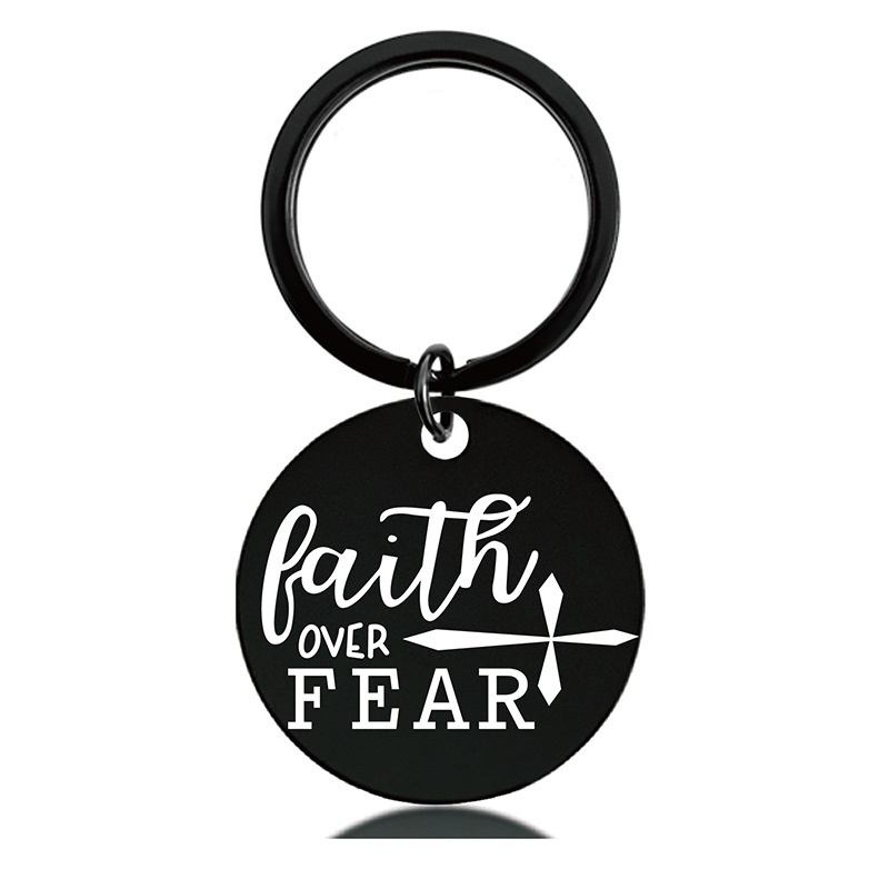Black Round Engraved Metal Key Chains for Parents to Thank for Their Christmas Gifts