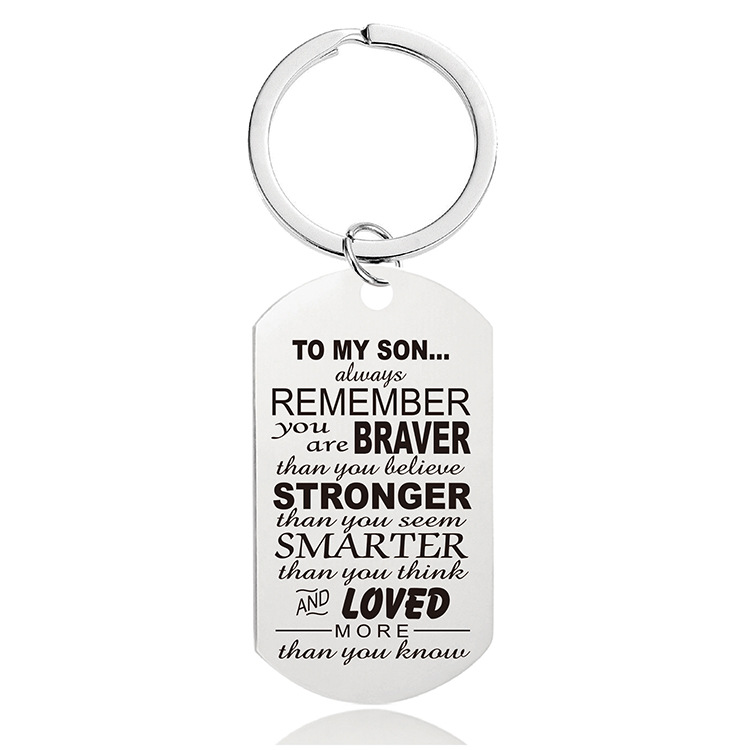 Mother's Day Father's Day Graduation Season Christmas gift engraved metal key chain$0.45
