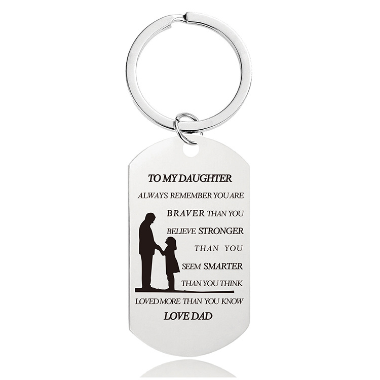 Mother's Day Father's Day Graduation Season Christmas gift engraved metal key chain$0.45