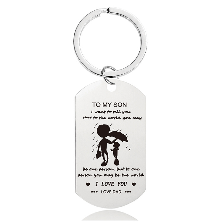 Mother's Day Father's Day Graduation Season Christmas gift engraved metal key chain$0.45