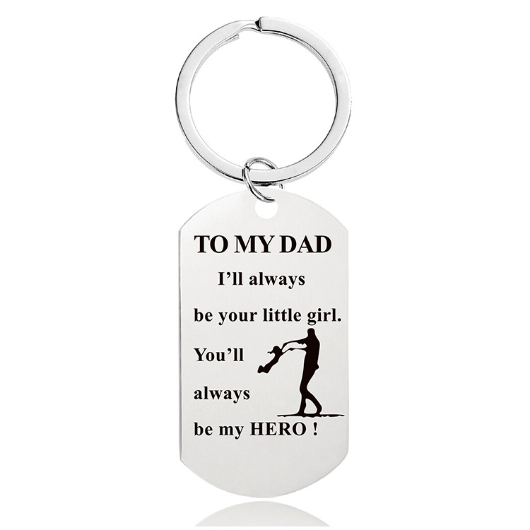 Mother's Day Father's Day Graduation Season Christmas gift engraved metal key chain$0.45