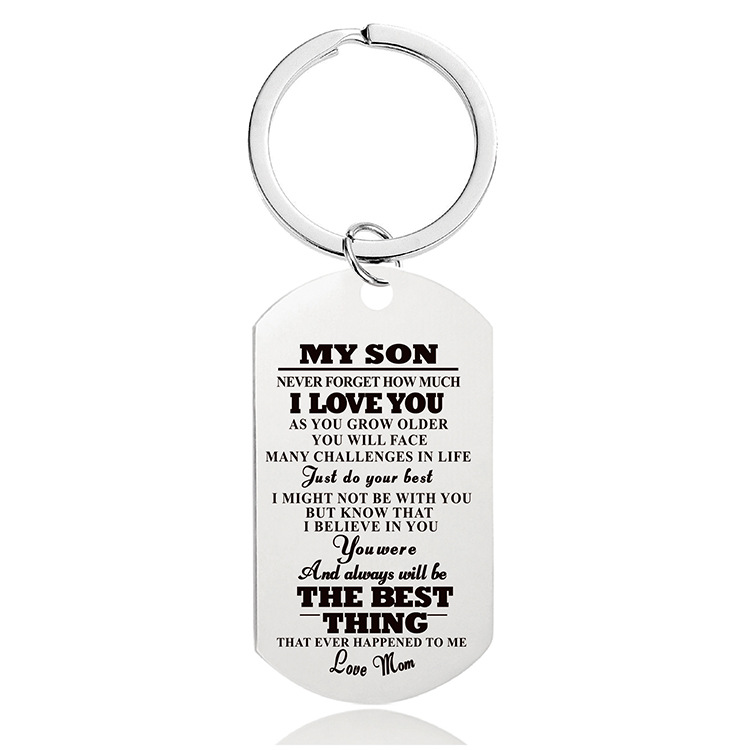 Mother's Day Father's Day Graduation Season Christmas gift engraved metal key chain$0.45