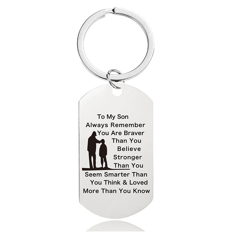 Mother's Day Father's Day Graduation Season Christmas gift engraved metal key chain$0.45