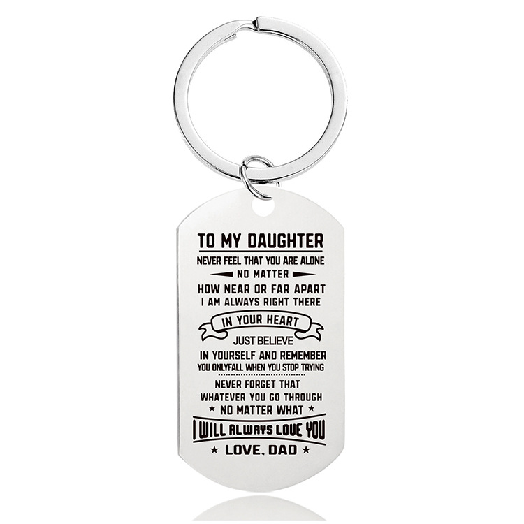 Mother's Day Father's Day Graduation Season Christmas gift engraved metal key chain$0.45