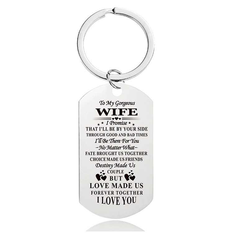 Mother's Day Father's Day Graduation Season Christmas gift engraved metal key chain$0.45
