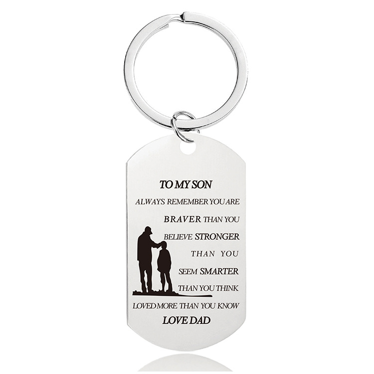 Mother's Day Father's Day Graduation Season Christmas gift engraved metal key chain$0.45