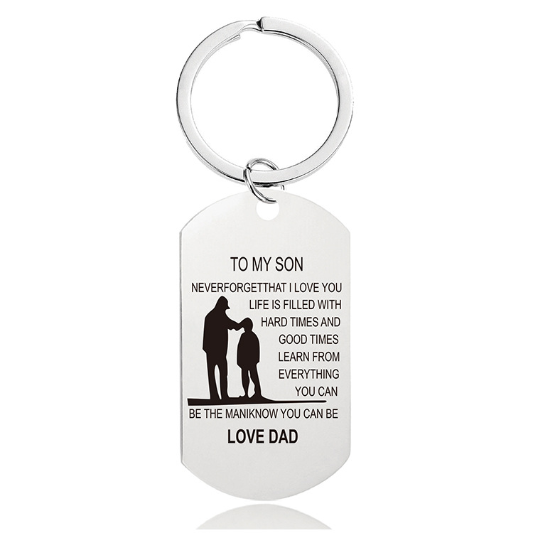 Mother's Day Father's Day Graduation Season Christmas gift engraved metal key chain$0.45