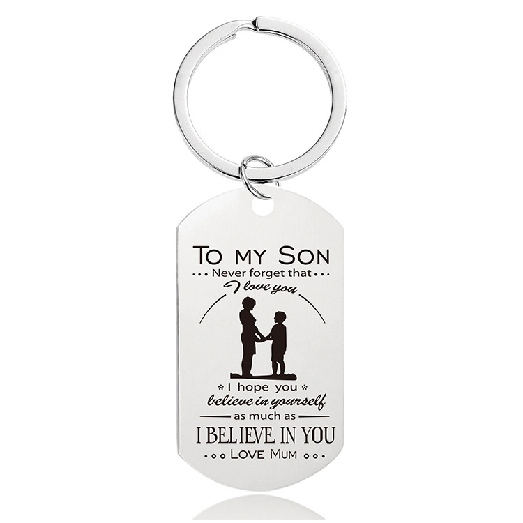 Mother's Day Father's Day Graduation Season Christmas gift engraved metal key chain$0.45