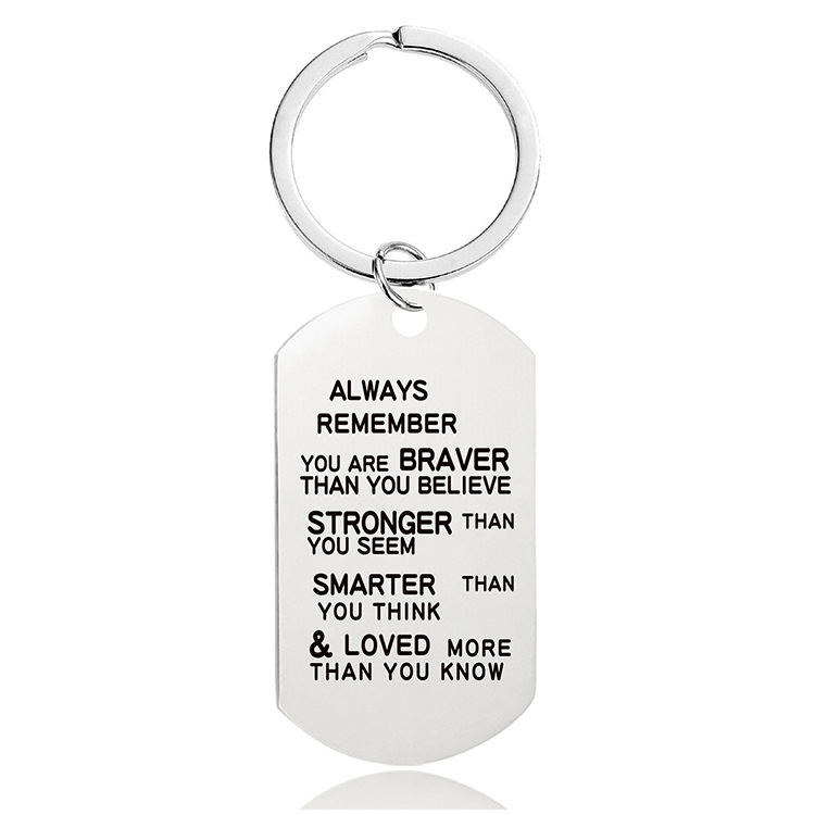 Mother's Day Father's Day Graduation Season Christmas gift engraved metal key chain$0.45