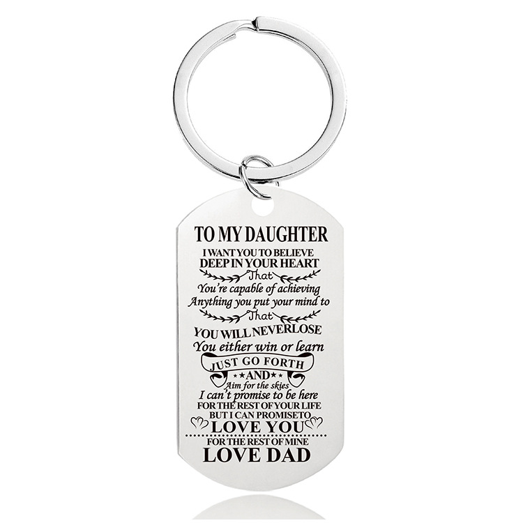 Mother's Day Father's Day Graduation Season Christmas gift engraved metal key chain$0.45