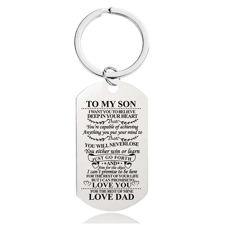 Mother's Day Father's Day Graduation Season Christmas gift engraved metal key chain$0.45