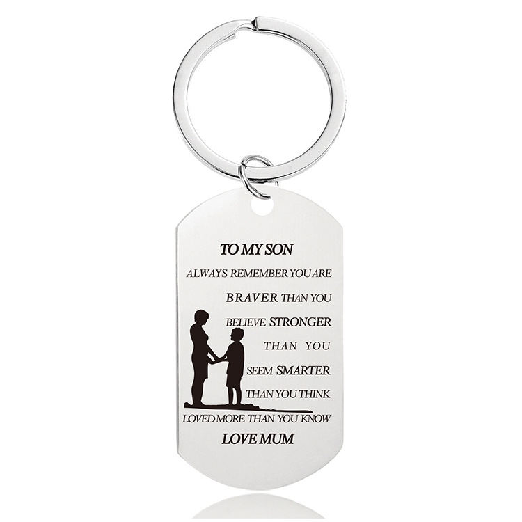 Mother's Day Father's Day Graduation Season Christmas gift engraved metal key chain$0.45