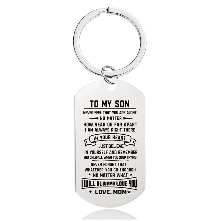 Mother's Day Father's Day Graduation Season Christmas gift engraved metal key chain$0.45
