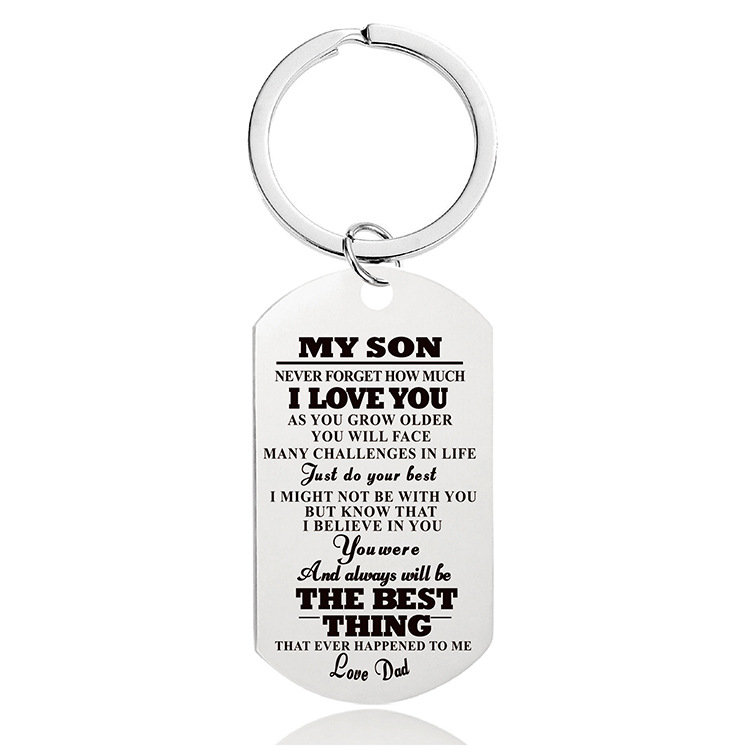 Mother's Day Father's Day Graduation Season Christmas gift engraved metal key chain$0.45