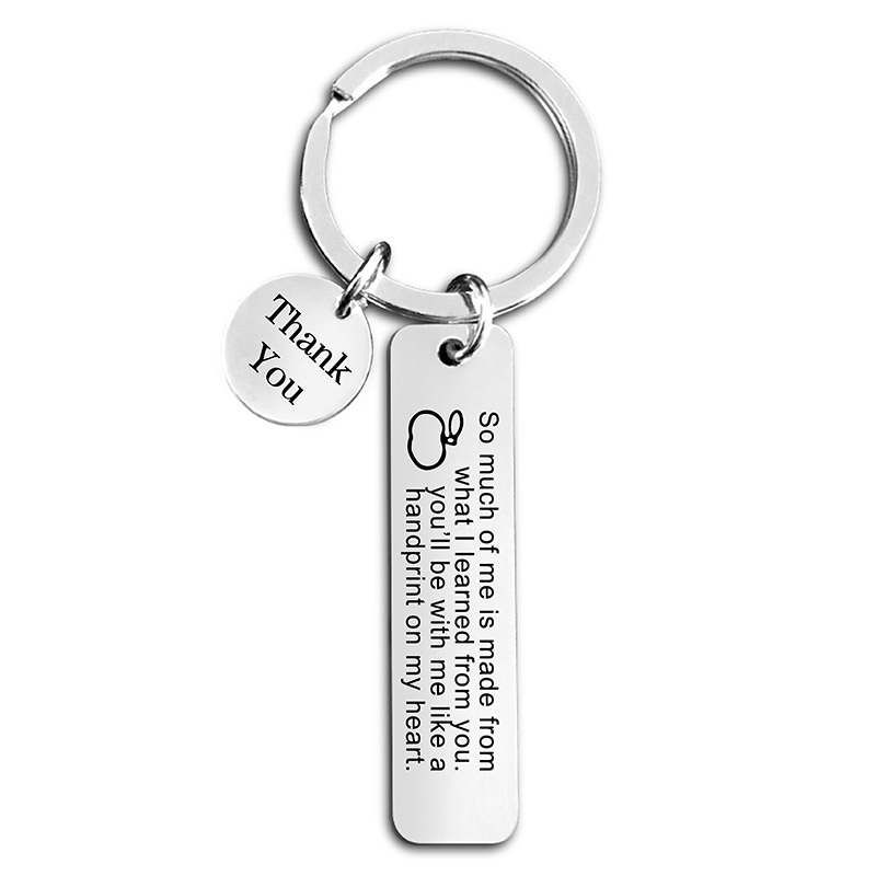 Graduation gift engraved stainless steel key ring