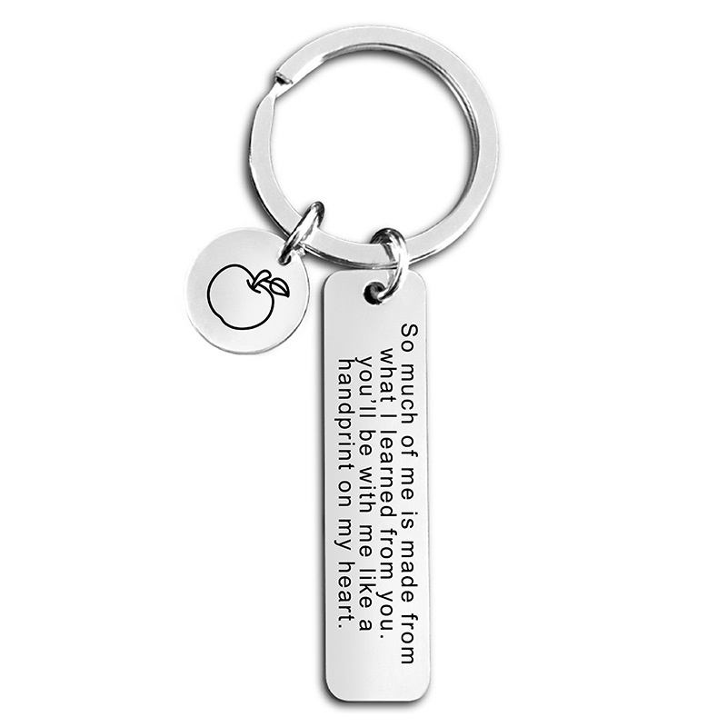 Graduation gift engraved stainless steel key ring