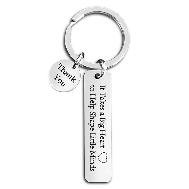Graduation gift engraved stainless steel key ring