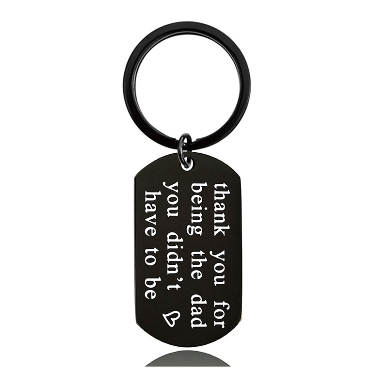 Black stainless steel lettering family Gifts holiday gifts metal key chains  $0.67